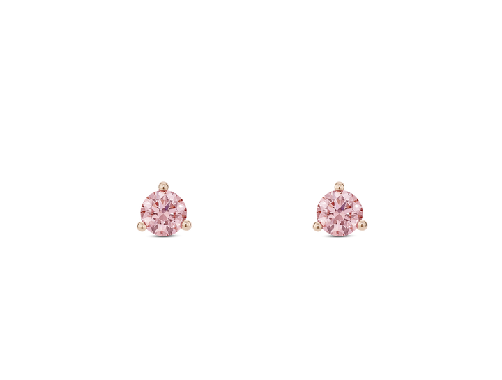 Lab-Grown Diamond ¼ct. tw. Mini Round Brilliant Solitaire Studs | Pink