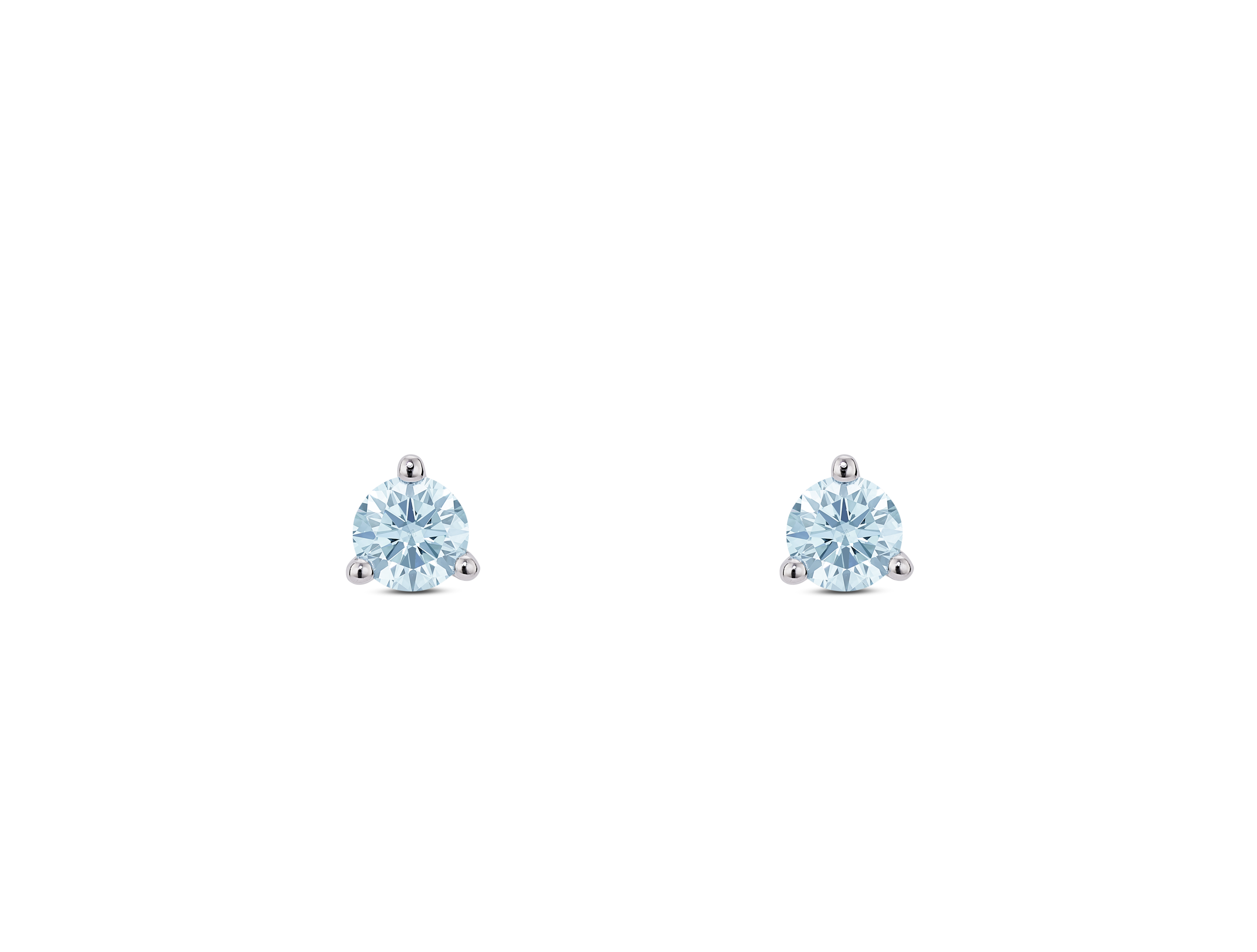 Lab-Grown Diamond ¼ct. tw. Mini Round Brilliant Solitaire Studs | Blue