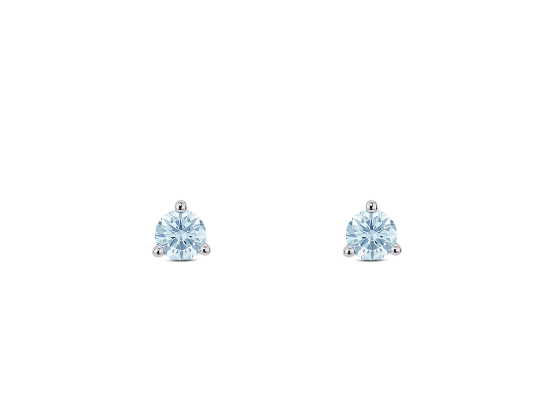 Lab-Grown Diamond ¼ct. tw. Mini Round Brilliant Solitaire Studs | Blue