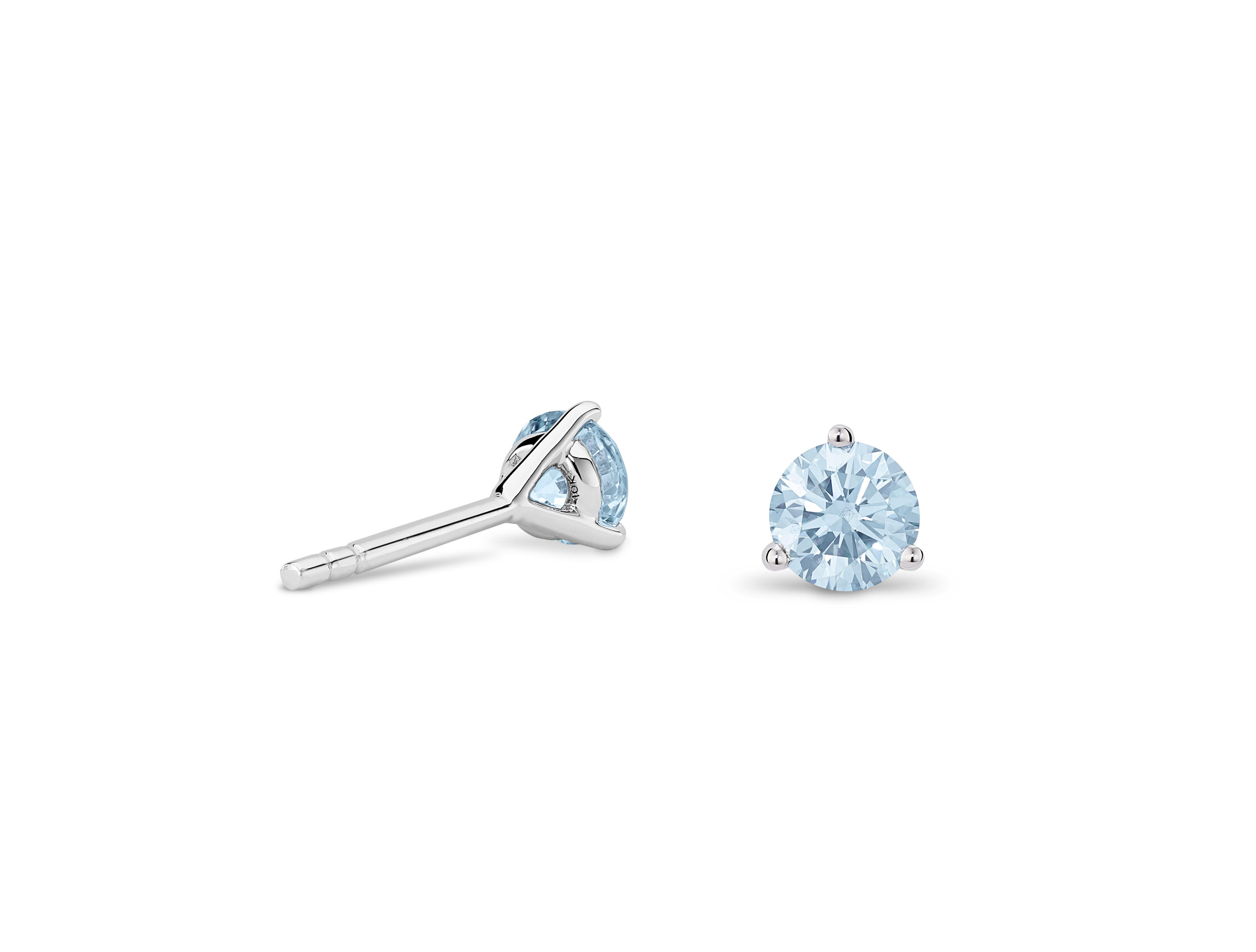 Lab-Grown Diamond ½ct. tw. Round Brilliant Solitaire Studs | Blue