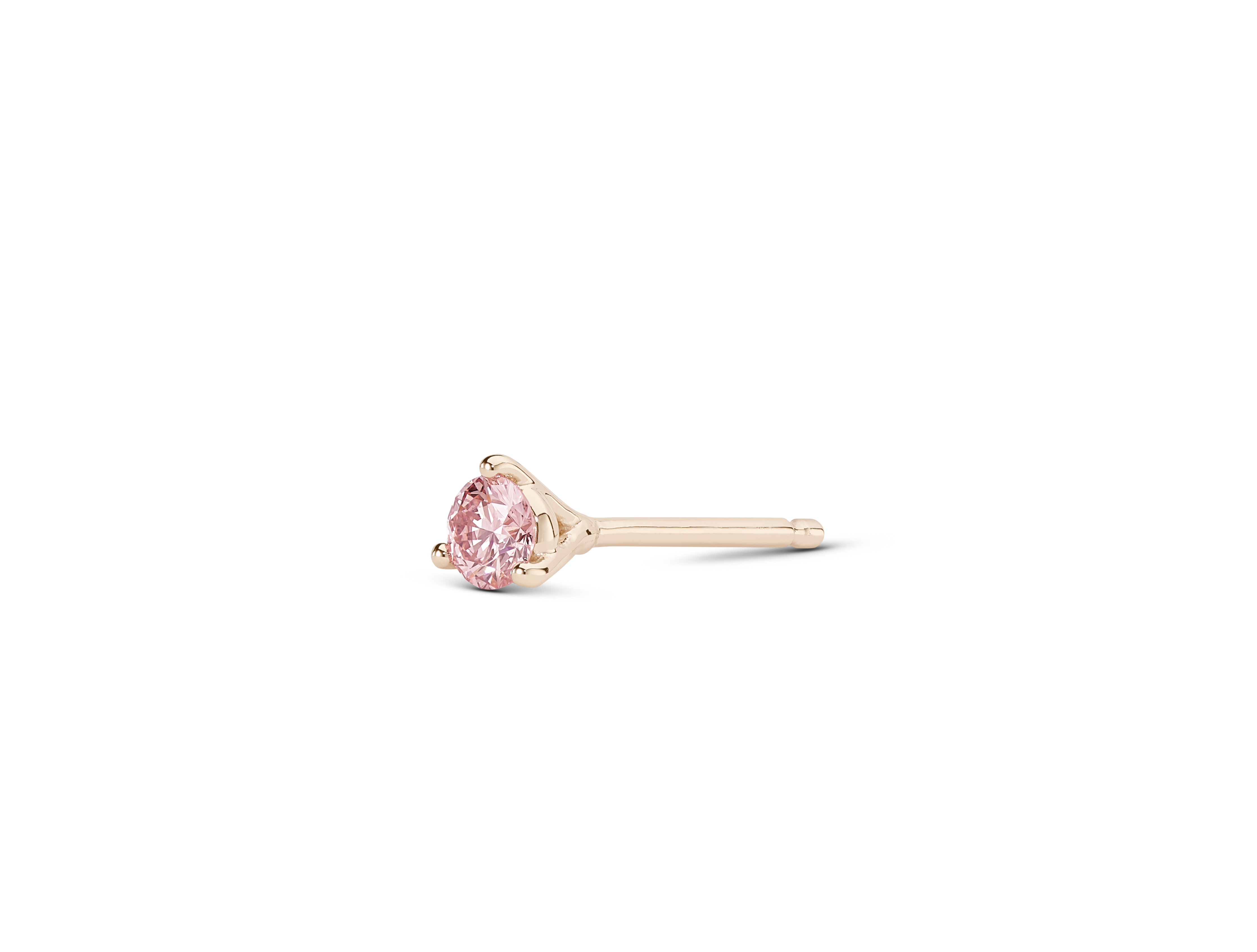 Lab-Grown Diamond ⅛ct. Mini Round Brilliant Solitaire Stud | Pink