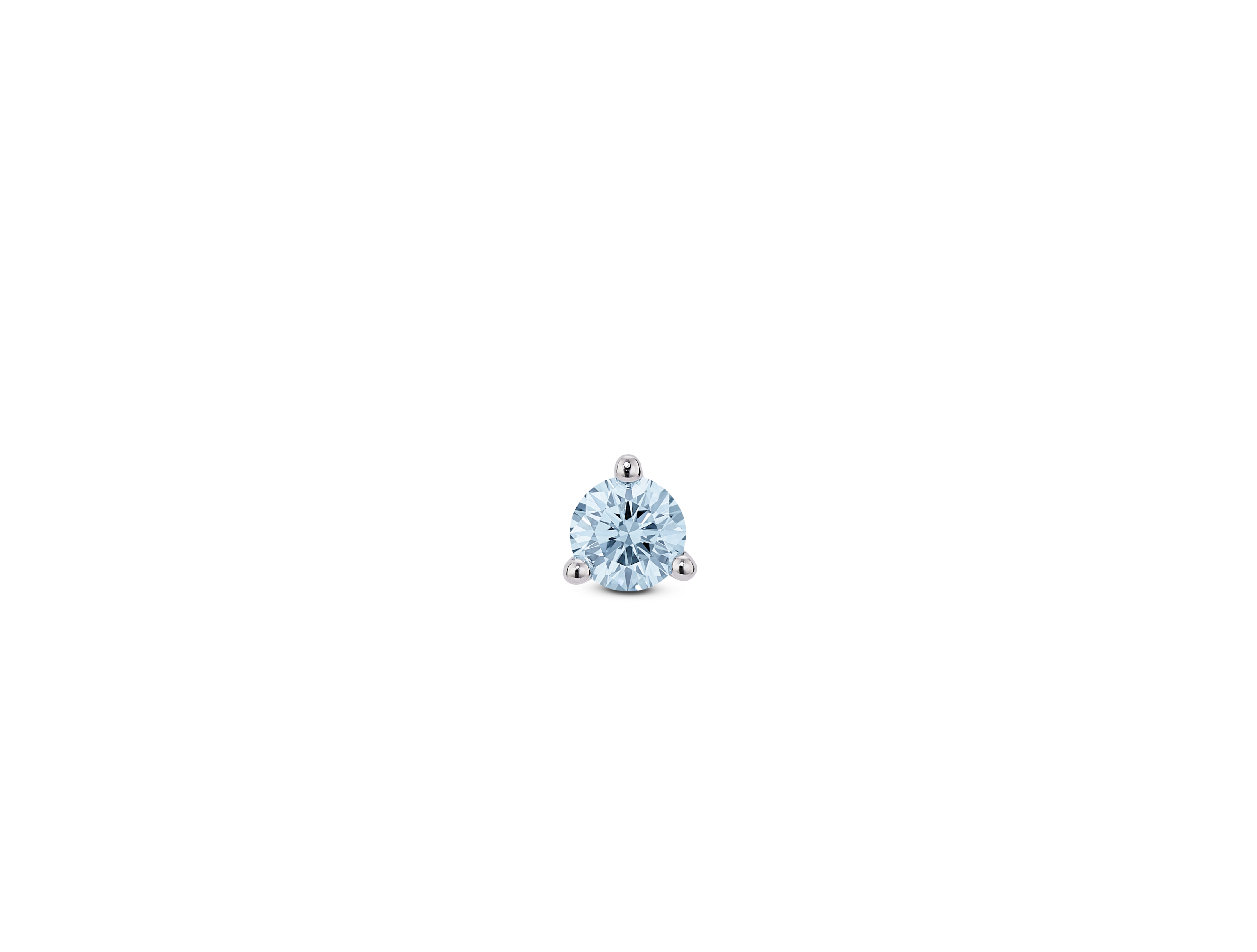Lab-Grown Diamond ⅛ct. Mini Round Brilliant Solitaire Stud | Blue