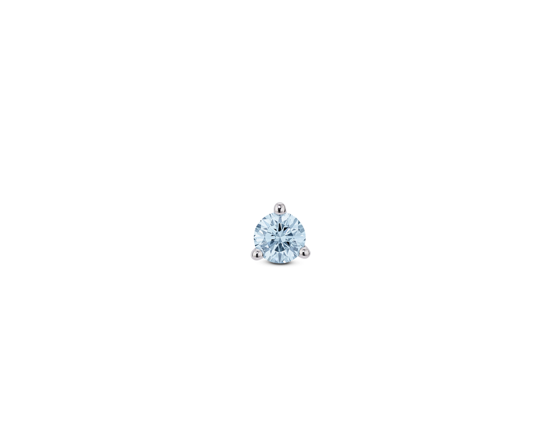 Lab-Grown Diamond ⅛ct. Mini Round Brilliant Solitaire Stud | Blue