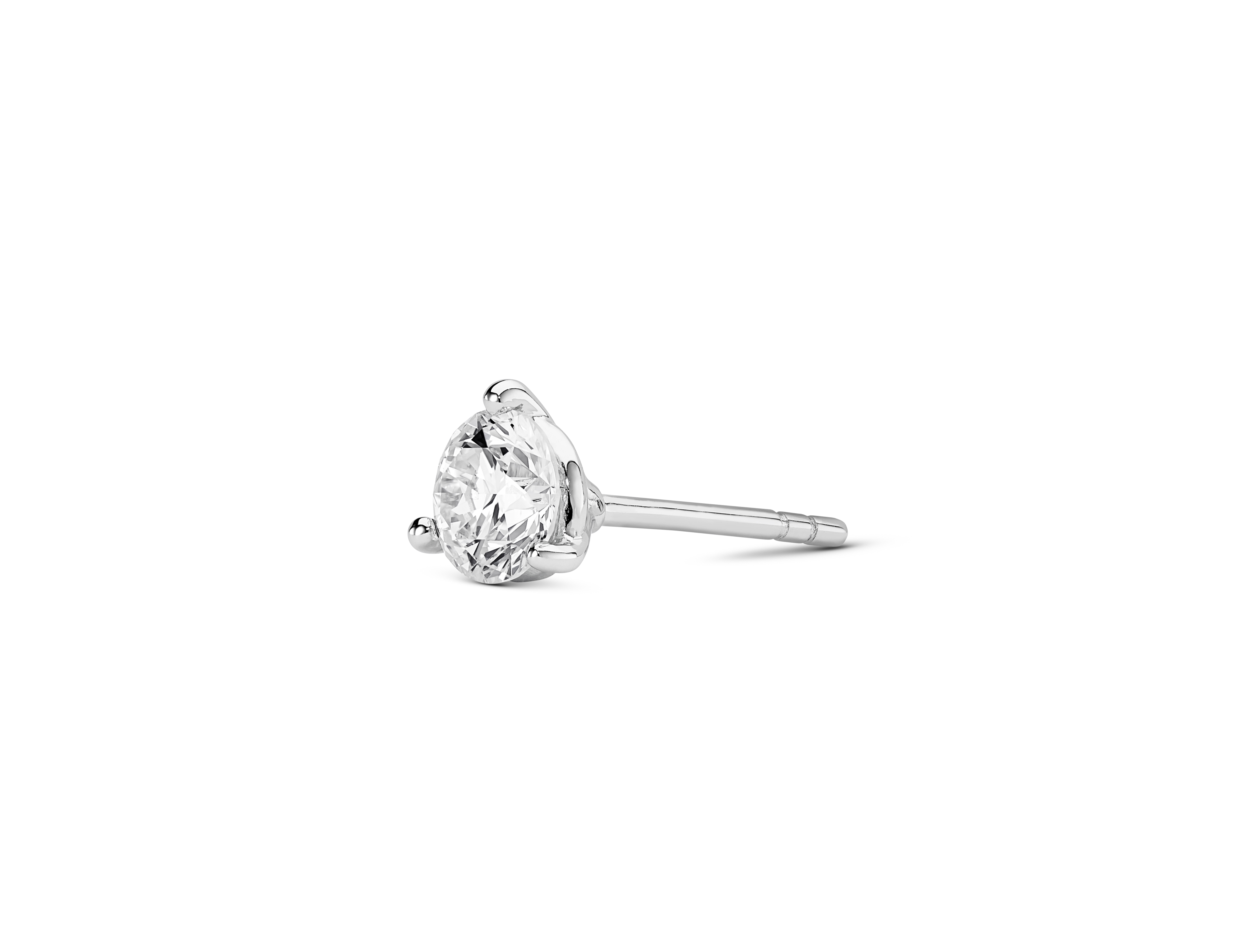 Lab-Grown Diamond ½ct. Round Brilliant Solitaire 14k Gold Stud | White