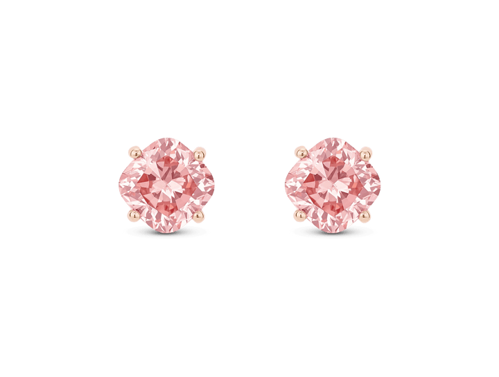Lab-Grown Diamond 1½ct. tw. Cushion Cut 14k Gold Studs | Pink