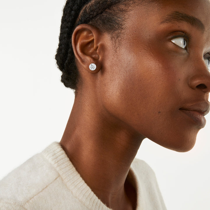 Lab-Grown Diamond 1ct. tw. Round Brilliant 14k Bezel Studs | White