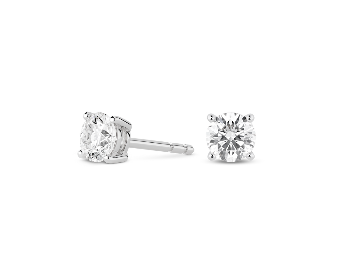 Finest Lab-Grown Diamond 1ct. tw. Round Brilliant Solitaire Studs | White