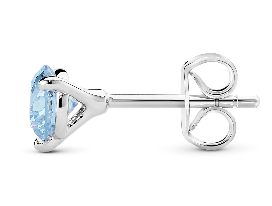 Side view of 14k white gold earring butterfly back