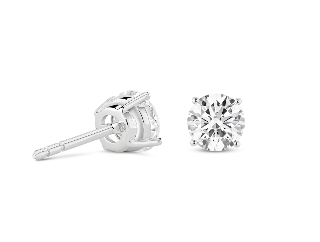 Finest Lab-Grown Diamond 2ct. tw. Round Brilliant Solitaire Studs | White
