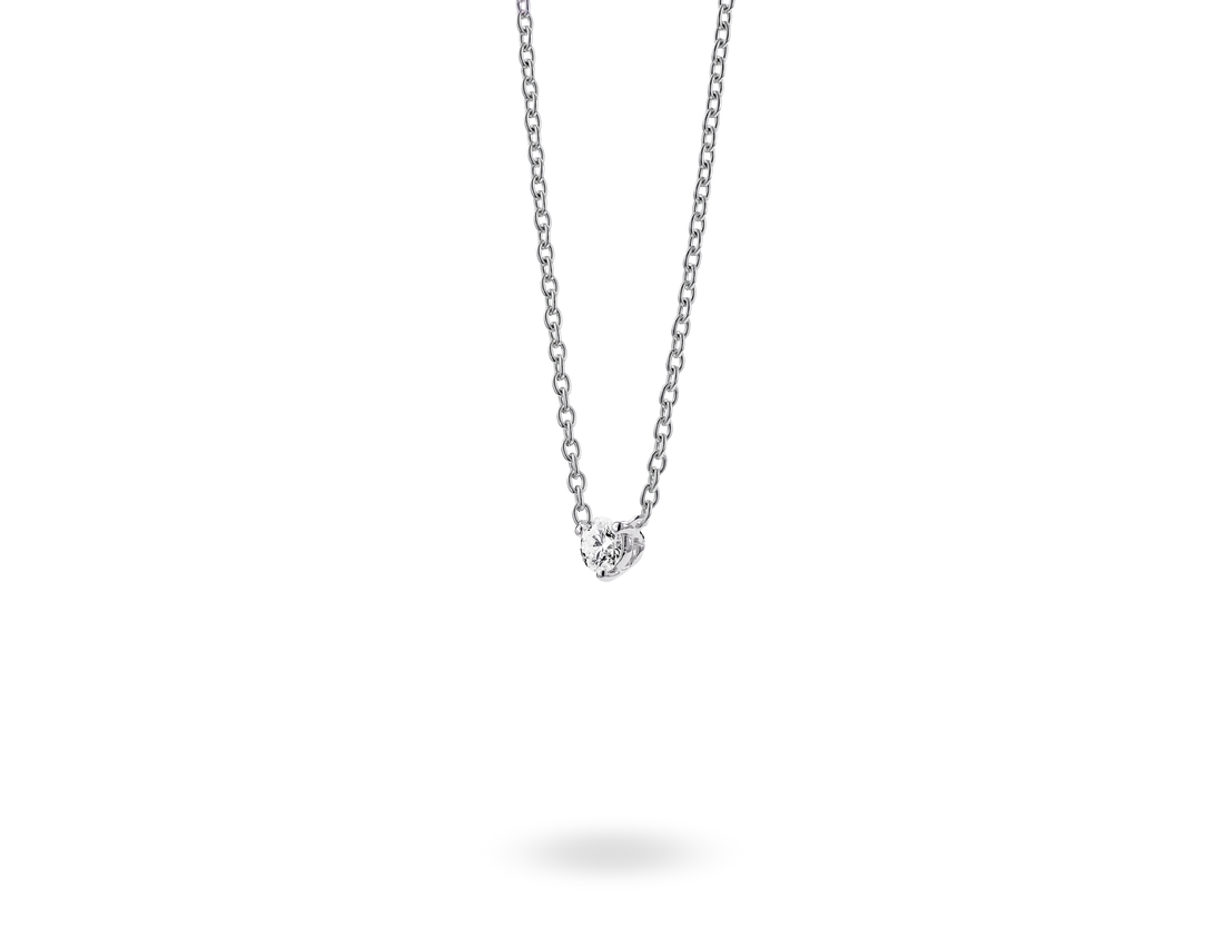 Lab-Grown Diamond ¼ct. Mini Round Brilliant Solitaire 10k Gold Pendant | White