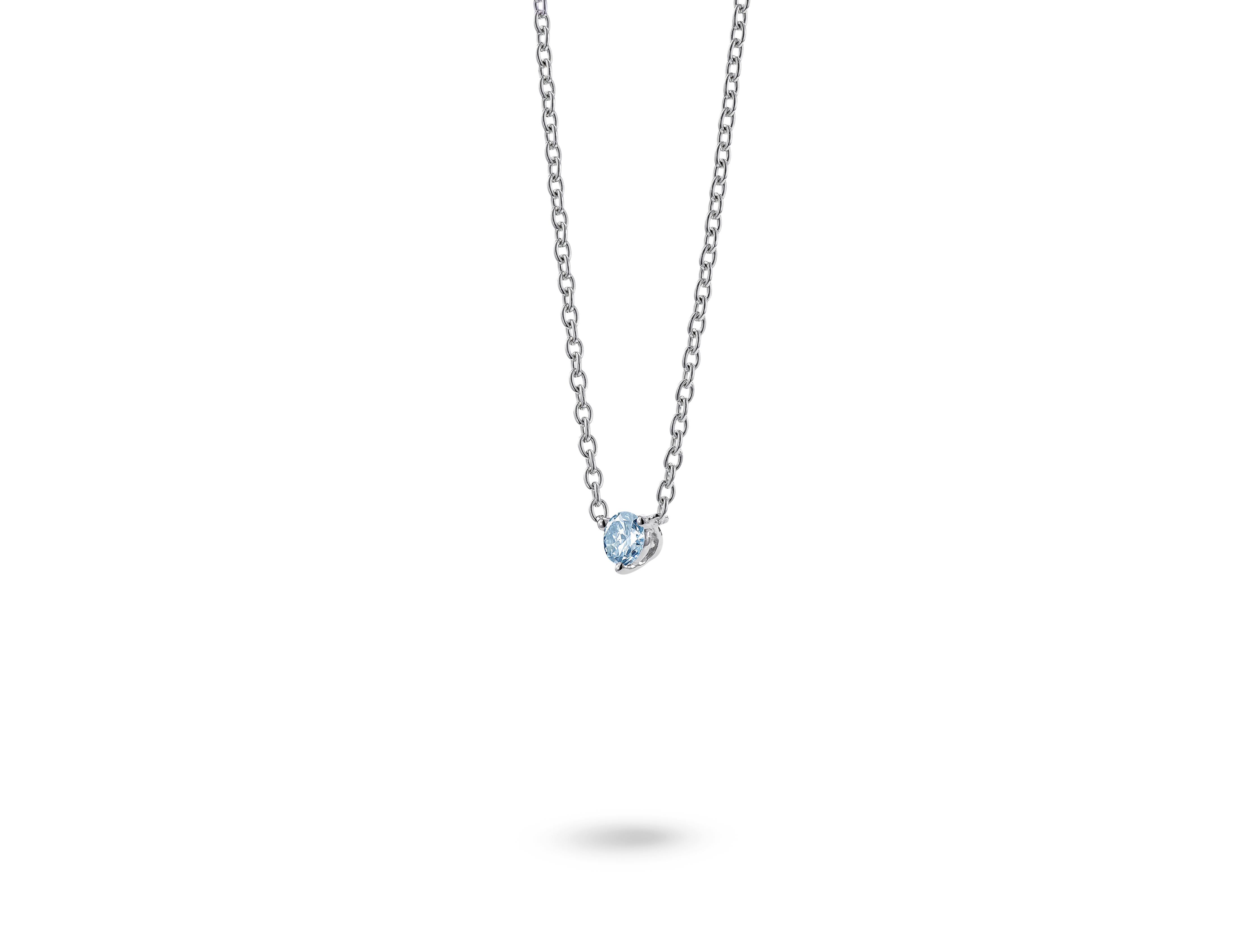Lab-Grown Diamond ¼ct. Mini Round Brilliant Solitaire 10k Gold Pendant | Blue