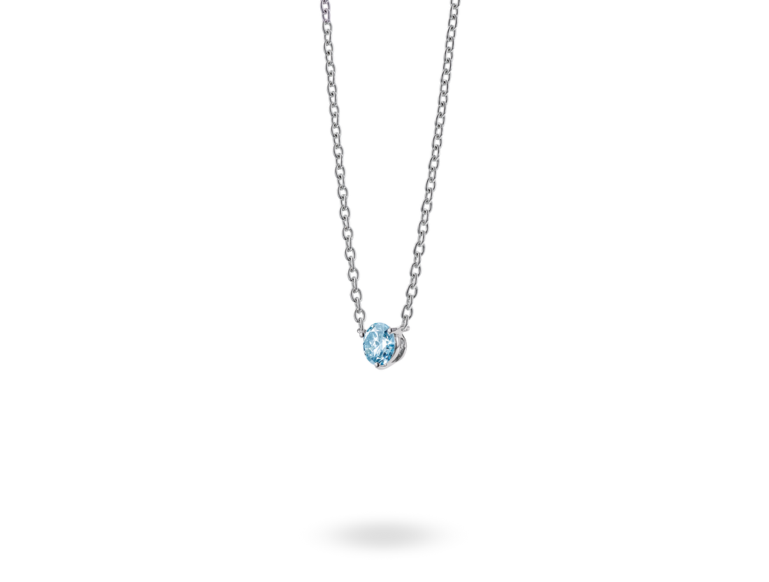 Lab-Grown Diamond ½ct. Round Brilliant Solitaire Pendant | Blue