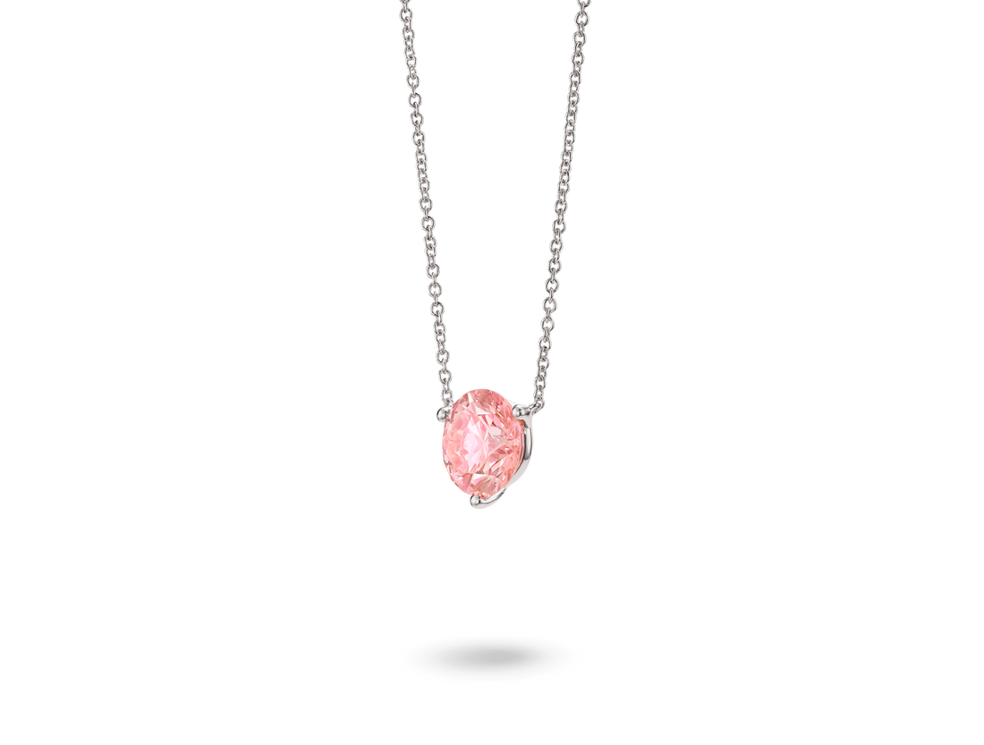 Lab-Grown Diamond 2ct. Round Brilliant Solitaire Pendant | Pink