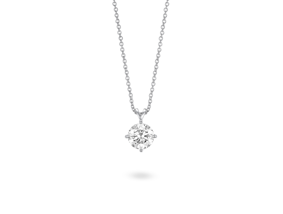 Finest Lab-Grown Diamond 1ct. Round Brilliant Solitaire Pendant | White