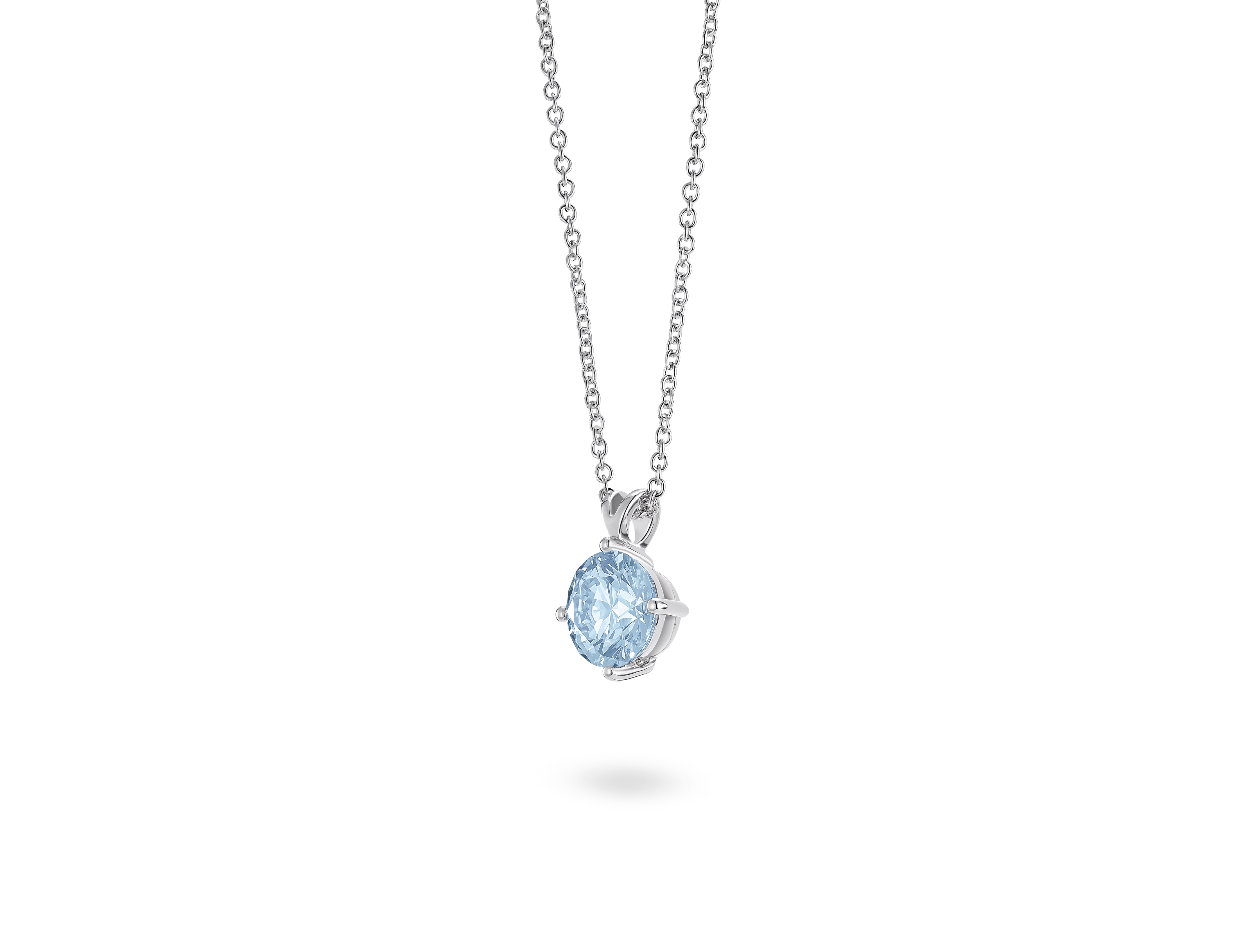 Finest Lab-Grown Diamond 1ct. Round Brilliant Solitaire Pendant | Blue