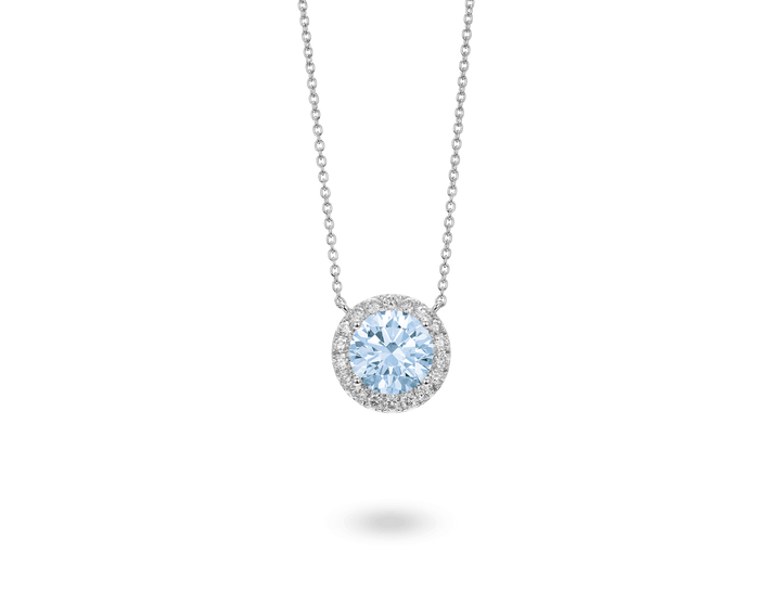 Lab-Grown Diamond 2ct. tw. Halo Pendant | Blue