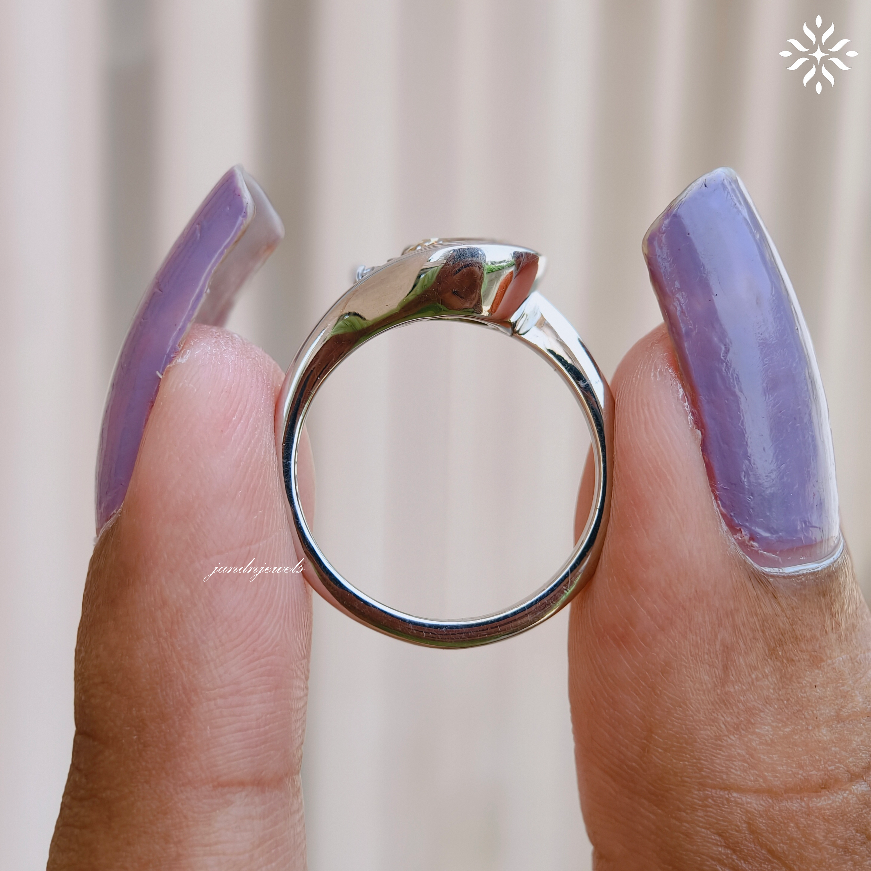 Champagne Portuguese Cut Moissanite Engagement Ring Antique Cut Diamond Ring Two Stone Wedding Ring