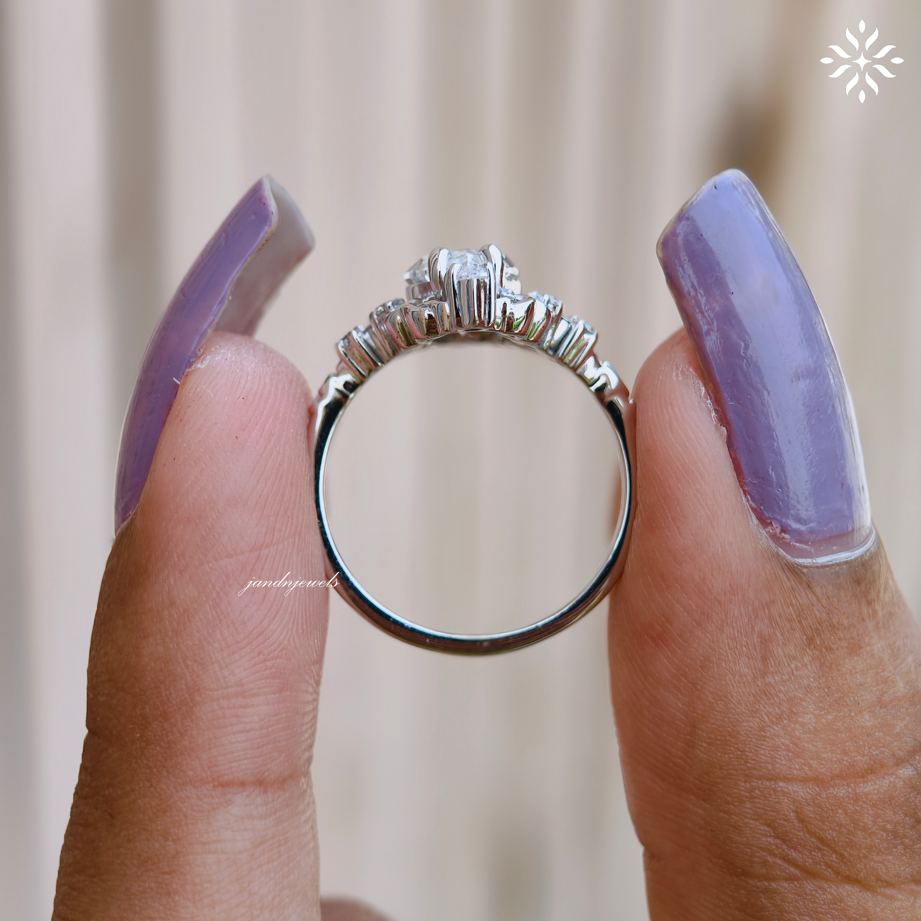 2 Carat Marquise Cut Moissanite Engagement Ring Vintage Inspired Floral Ring Antique Style Engraved Band 14K Gold Unique Bridal Ring