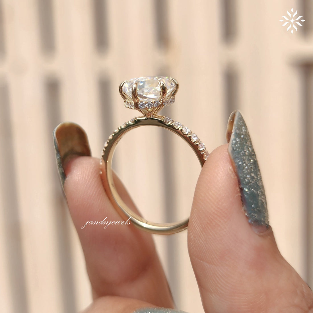 2CT Hexagon Cut Moissanite Engagement Ring Hidden Halo Ring Wedding Ring 14K Gold Ring Thin Pavé Band Modern Geometric Bridal Ring