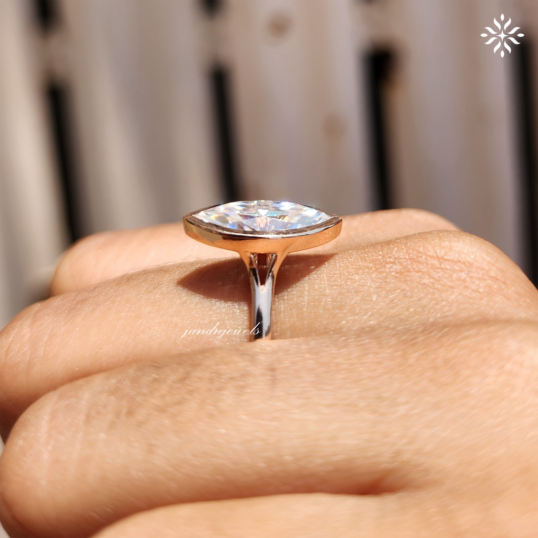 2CT Marquise Cut Moissanite Engagement Ring Classic Bezel Set Ring 14K Solid Gold Ring Wedding Ring Solitaire Ring Anniversary Ring