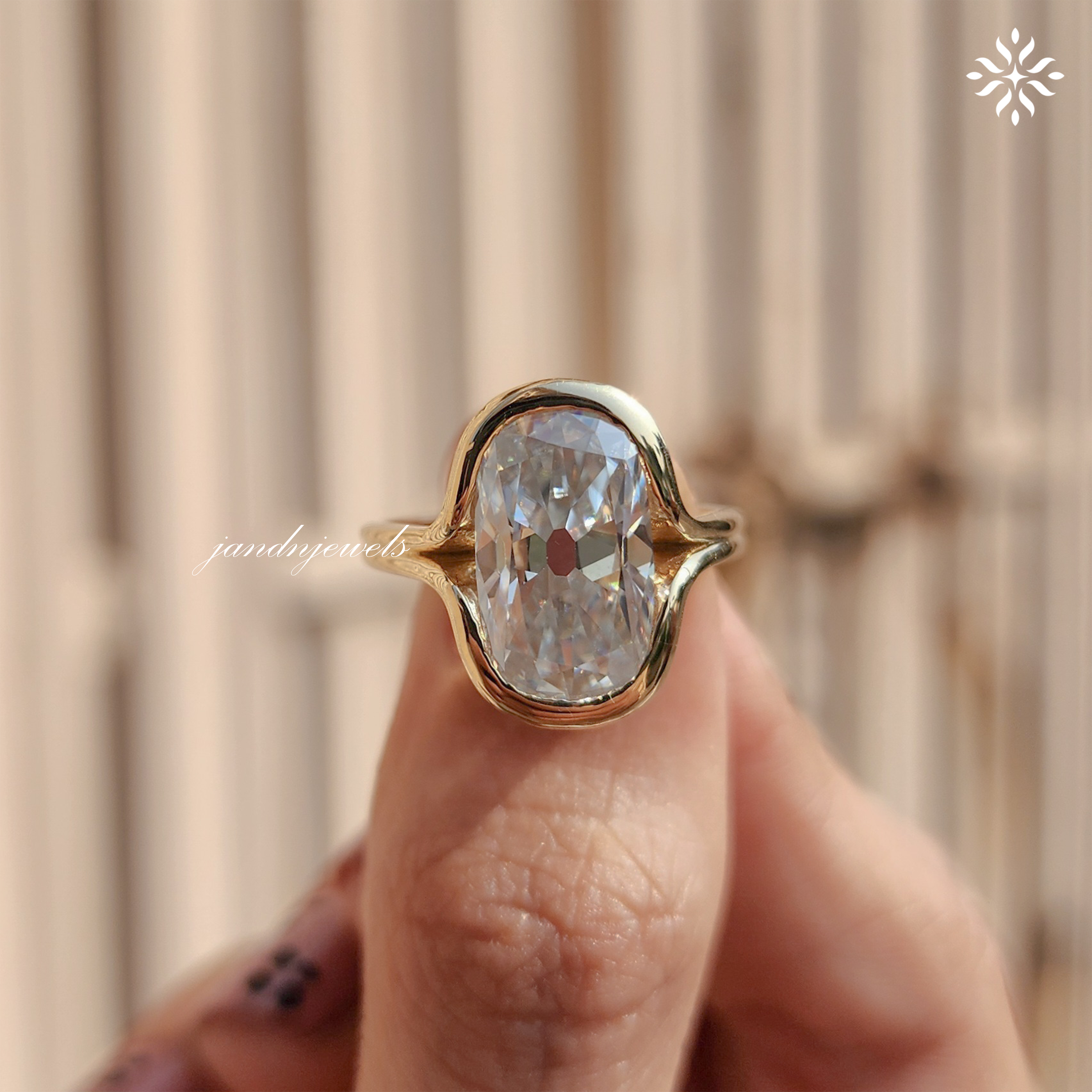 5CT Elongated Old Mine Cushion Cut Moissanite Ring Antique Cushion Diamond Ring 14K Solid Gold Ring Vintage Style Ring