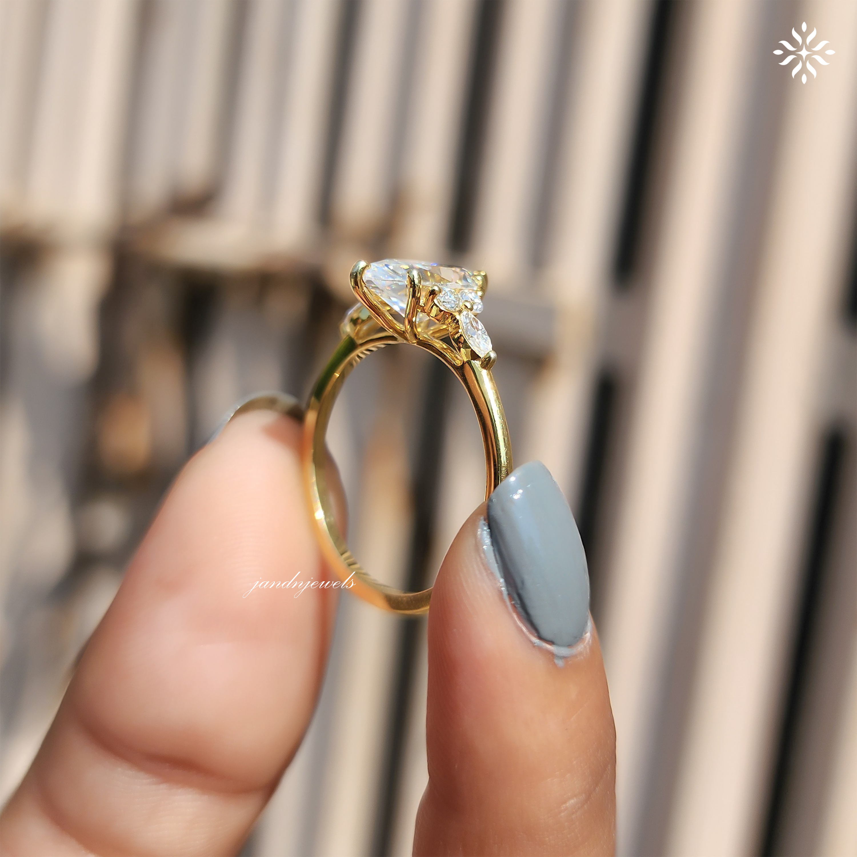Vintage Marquise Cut Moissanite Engagement Ring Women's Diamond Wedding Ring with Side Stone Delicate 14k Solid Gold Diamond Promise Ring