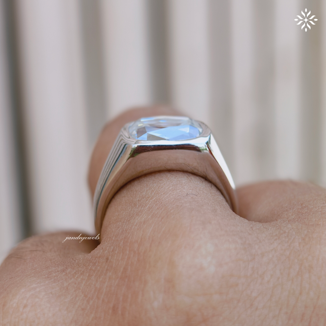 Criss Cushion Cut Moissanite Engagement Ring Bezel Setting Ring East West Solitaire Diamond Ring