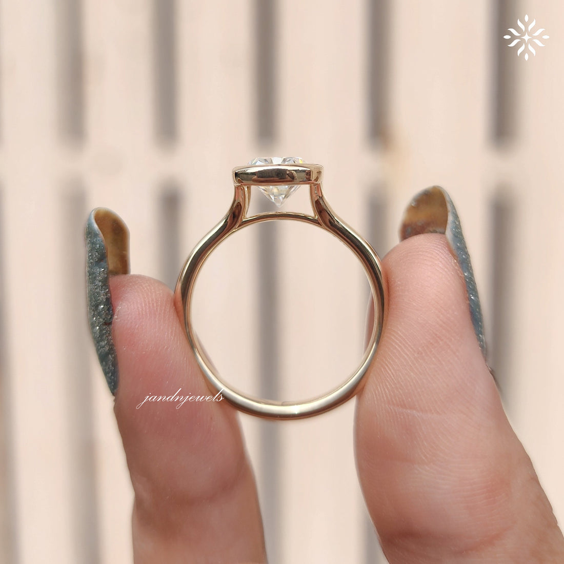 2CT Elongated Cushion Cut Engagement Ring Bezel Set Unique Split Shank And Cathedral Setting Ring 14K Solid Gold Ring