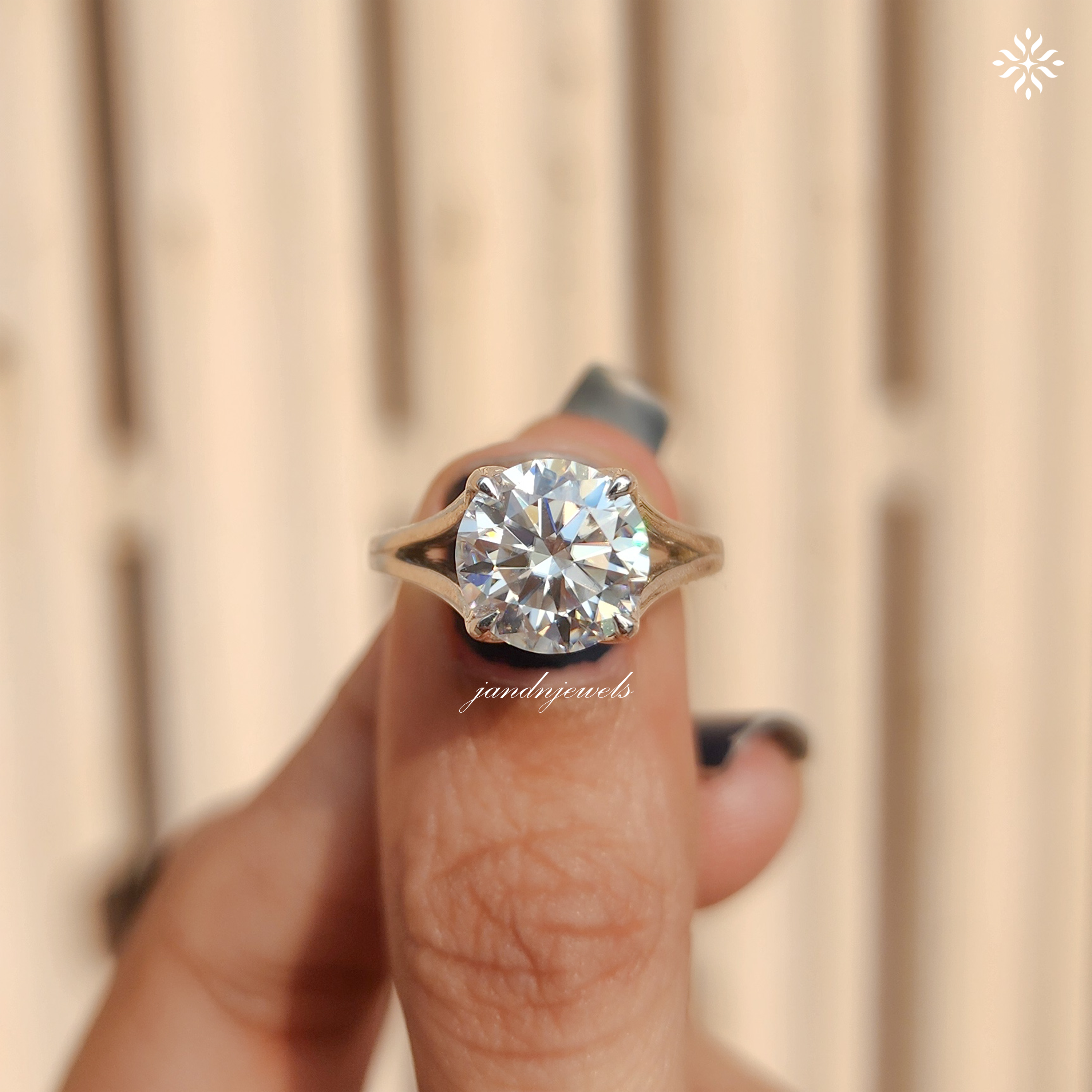 2CT Round Cut Moissanite Engagement Ring Cathedral Setting Ring Pavé Diamond Band Classic Solitaire Bridal Ring