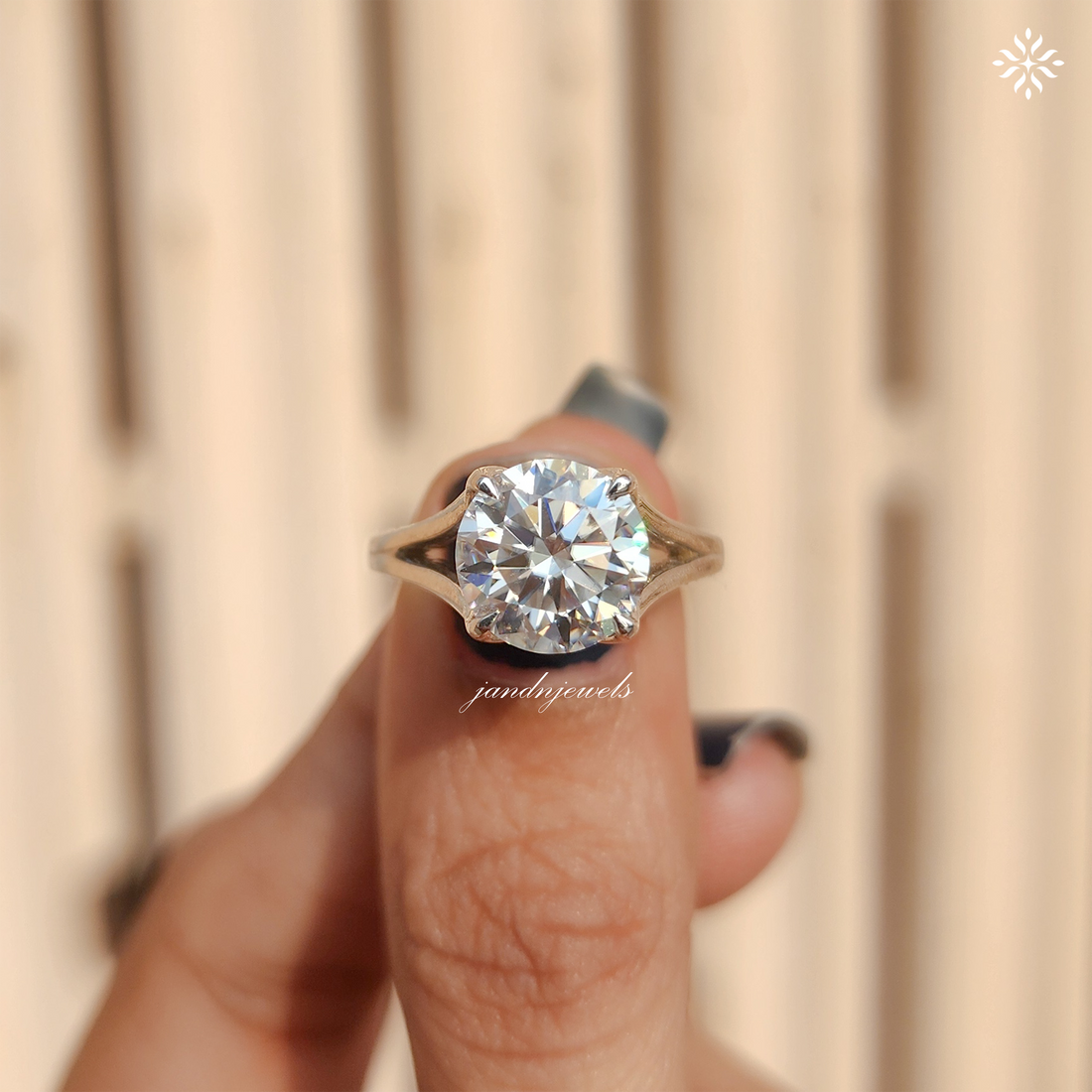 2CT Round Cut Moissanite Engagement Ring Cathedral Setting Ring Pavé Diamond Band Classic Solitaire Bridal Ring