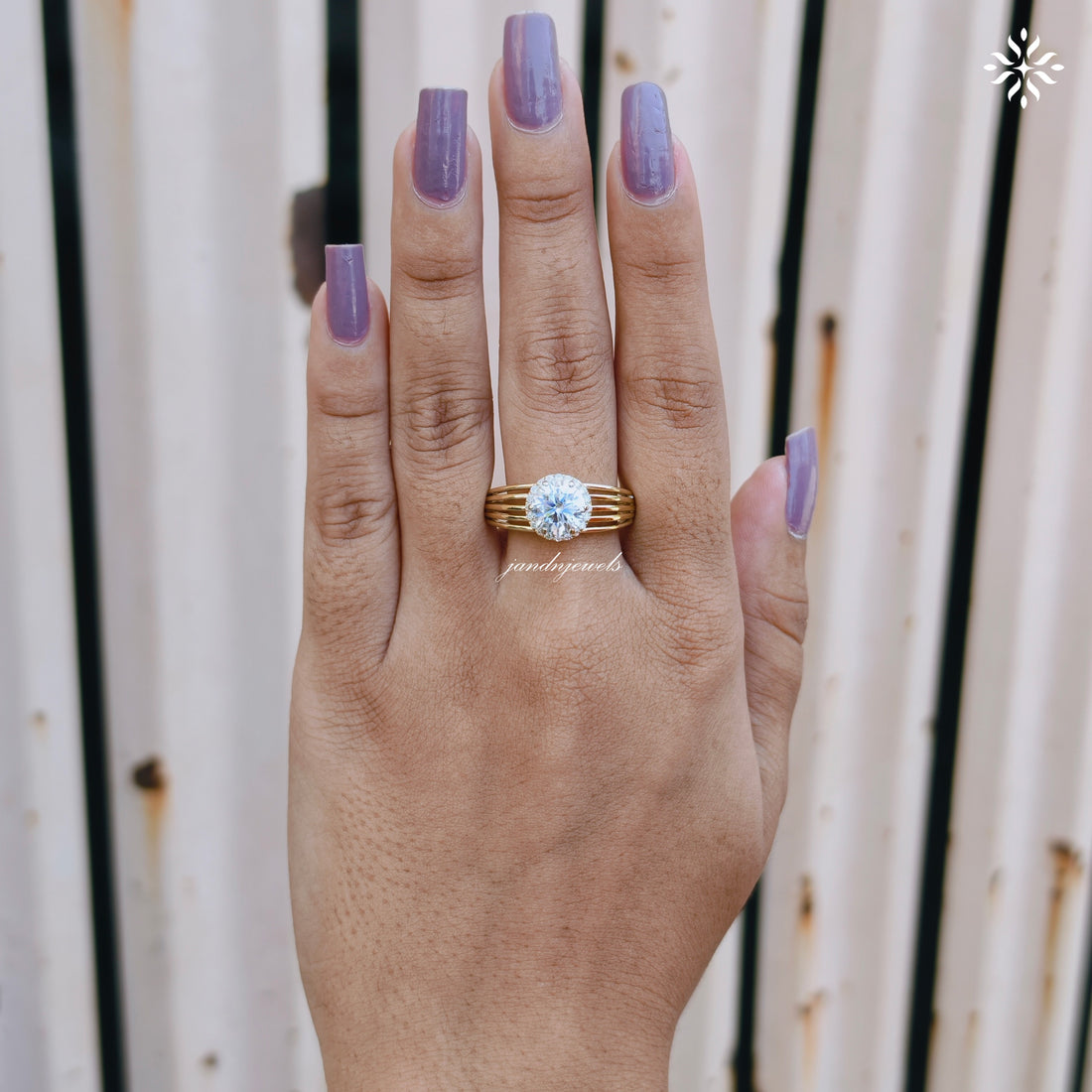 Brilliant Round Moissanite Engagement Ring Open Split Shank Gold Ring Halo Antique Style Ring Antique Style Bridal Ring