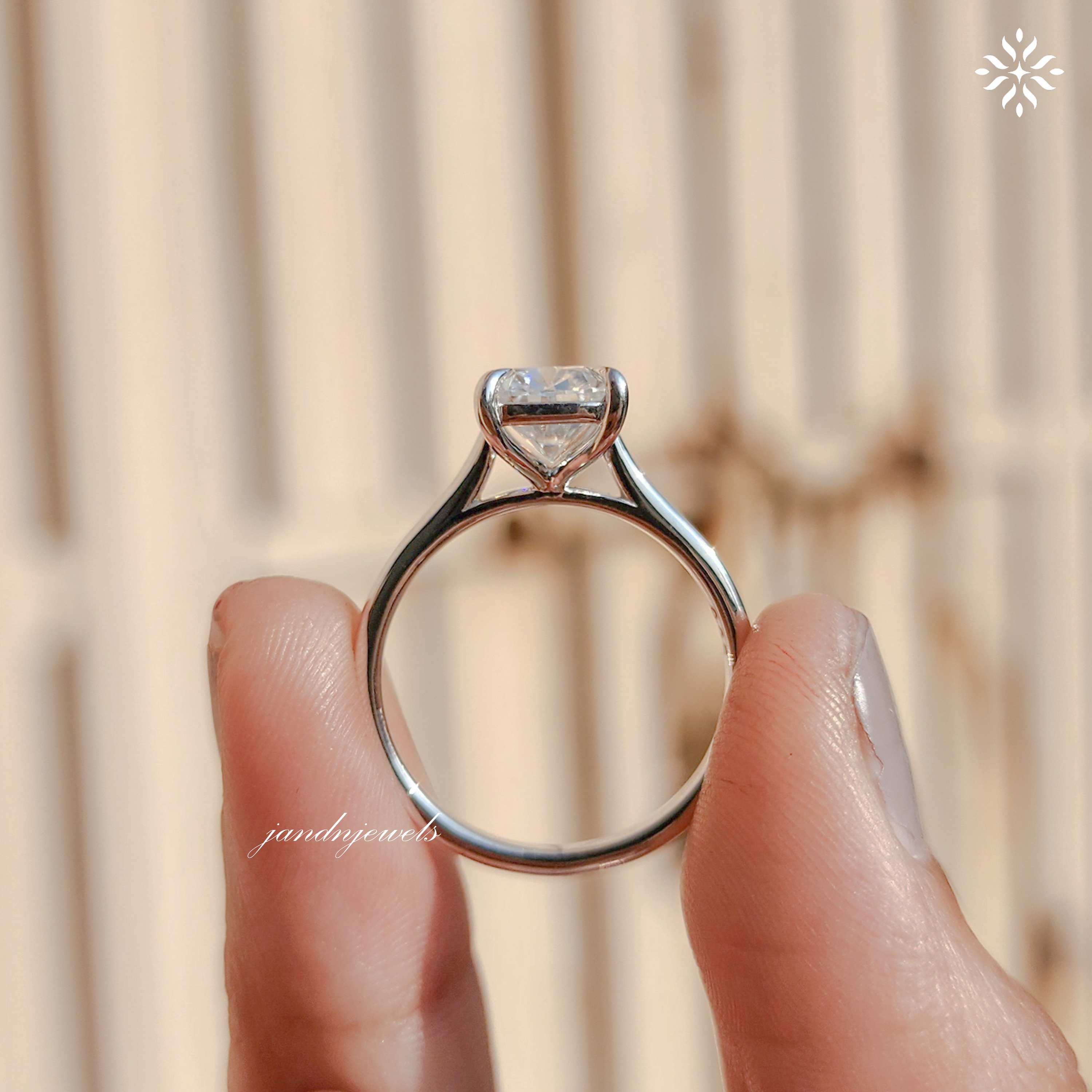 2.5CT Cushion Cut Moissanite Engagement Ring Solitaire 14K Gold Minimalist Wedding Ring for Her