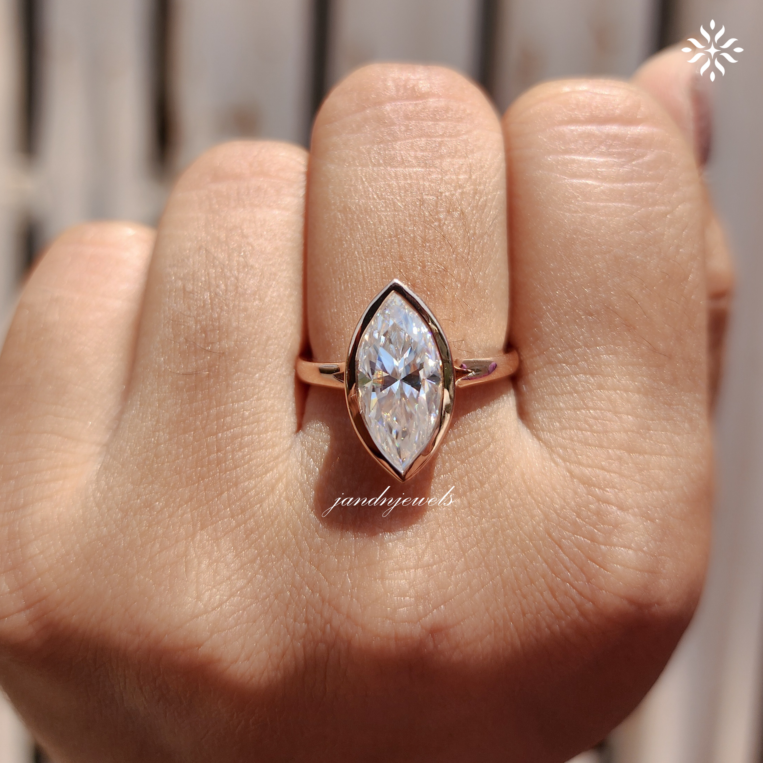 2CT Marquise Cut Moissanite Engagement Ring Classic Bezel Set Ring 14K Solid Gold Ring Wedding Ring Solitaire Ring Anniversary Ring