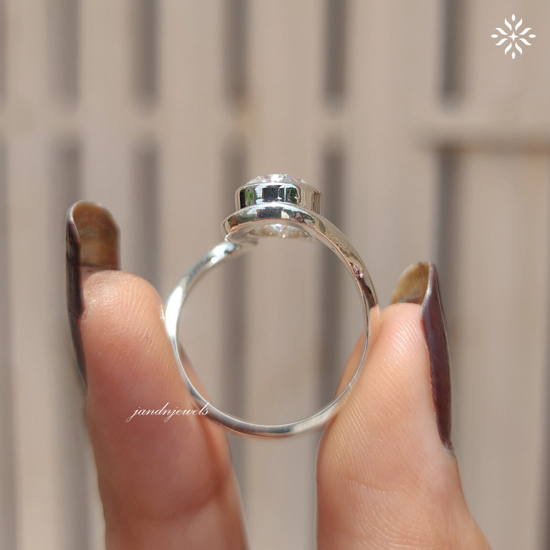 Oval Moissanite Ring, Open Wrap Ring Bezel Set Gold Band Minimalist Unique Engagement Ring