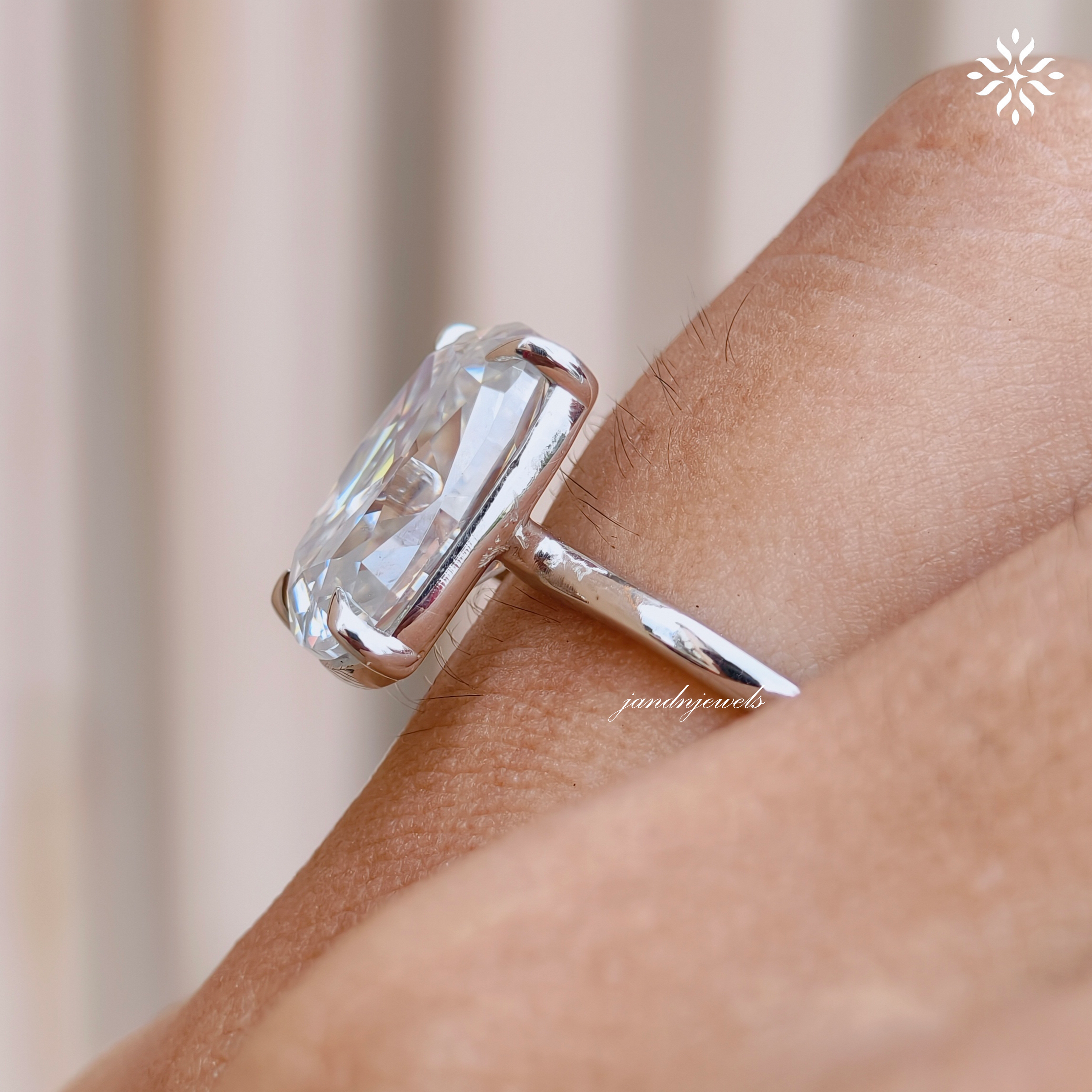 5CT Old Mine Cushion Moissanite Diamond Engagement Ring Solitaire Ring