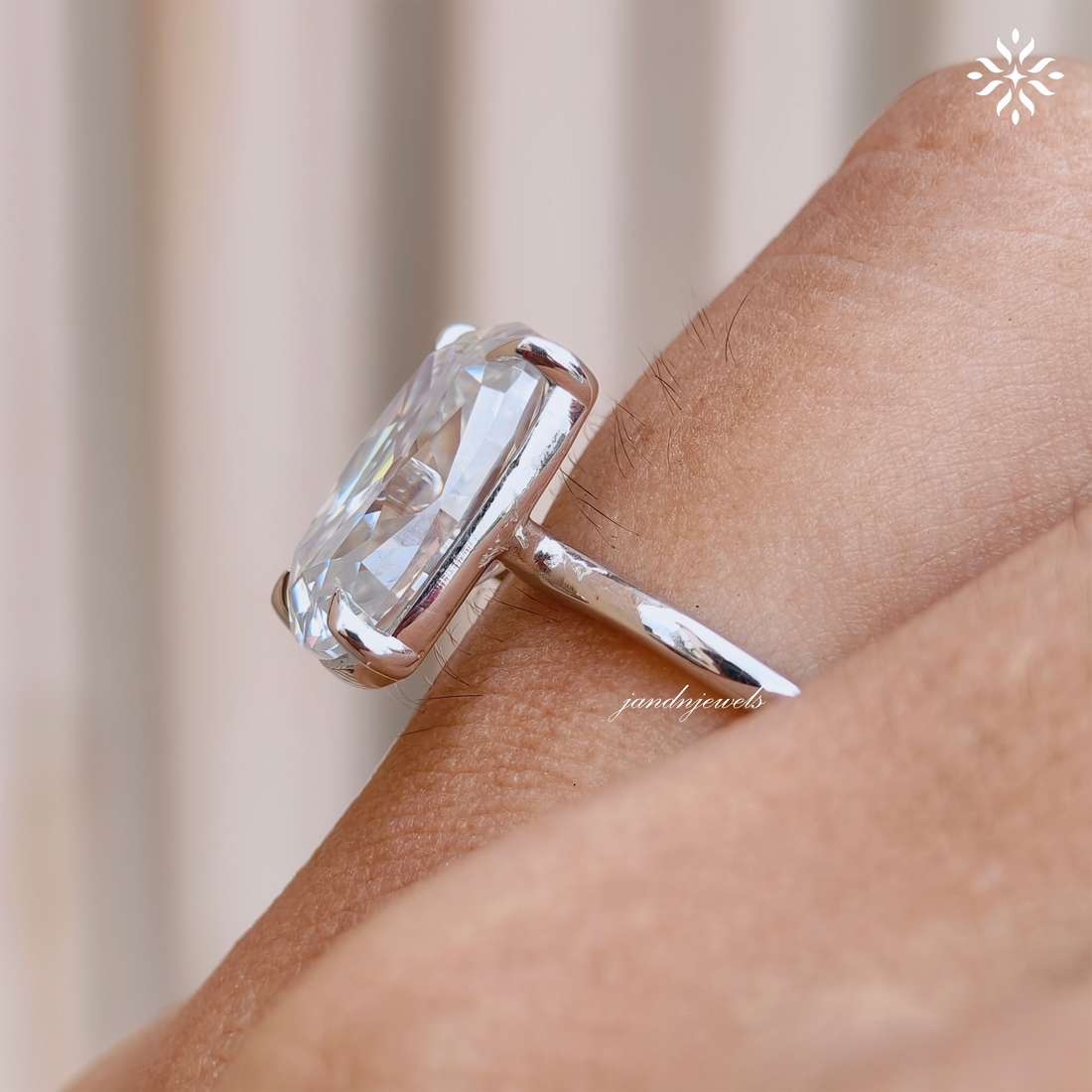 5CT Old Mine Cushion Moissanite Diamond Engagement Ring Solitaire Ring