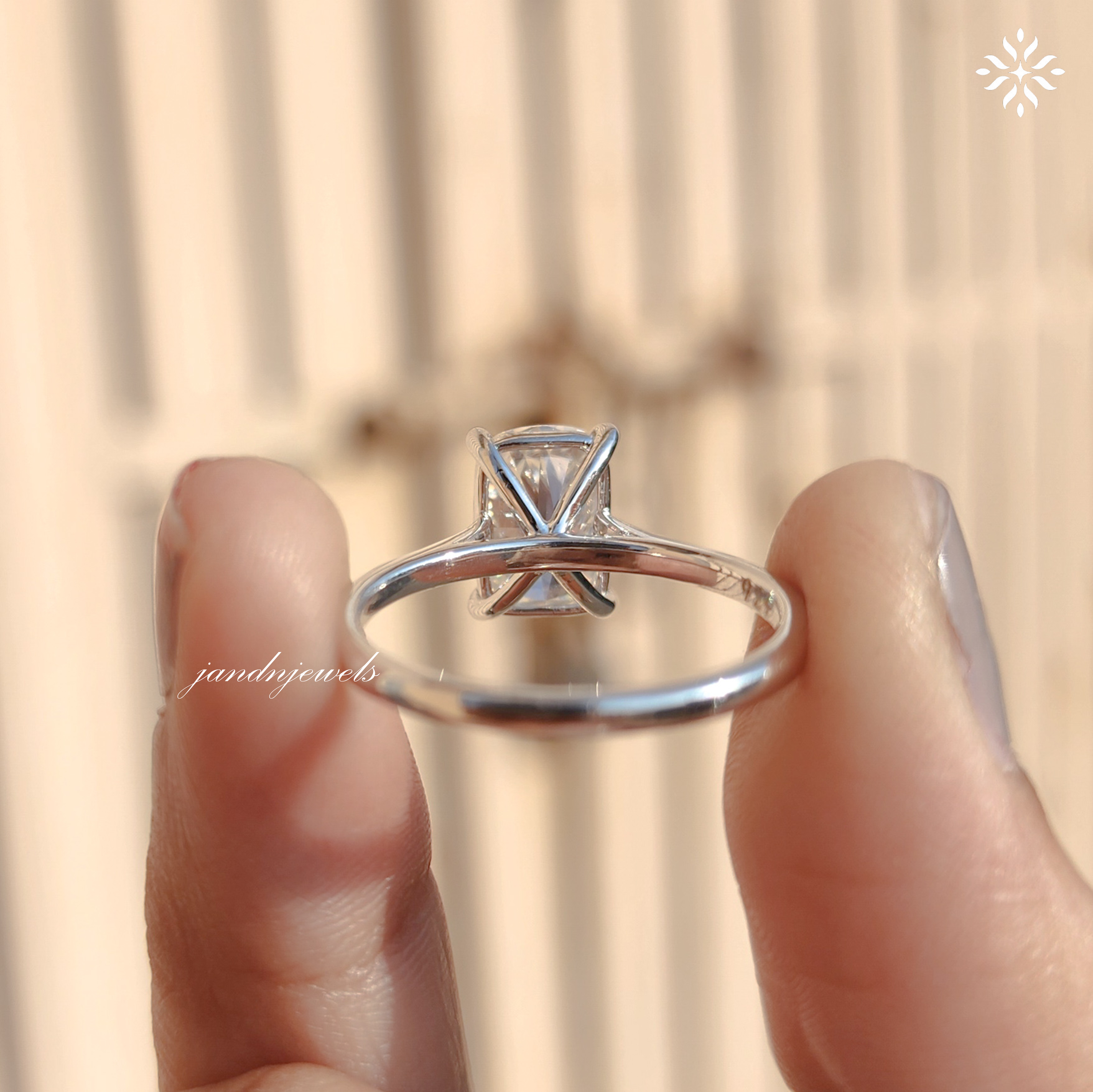 2.5CT Cushion Cut Moissanite Engagement Ring Solitaire 14K Gold Minimalist Wedding Ring for Her