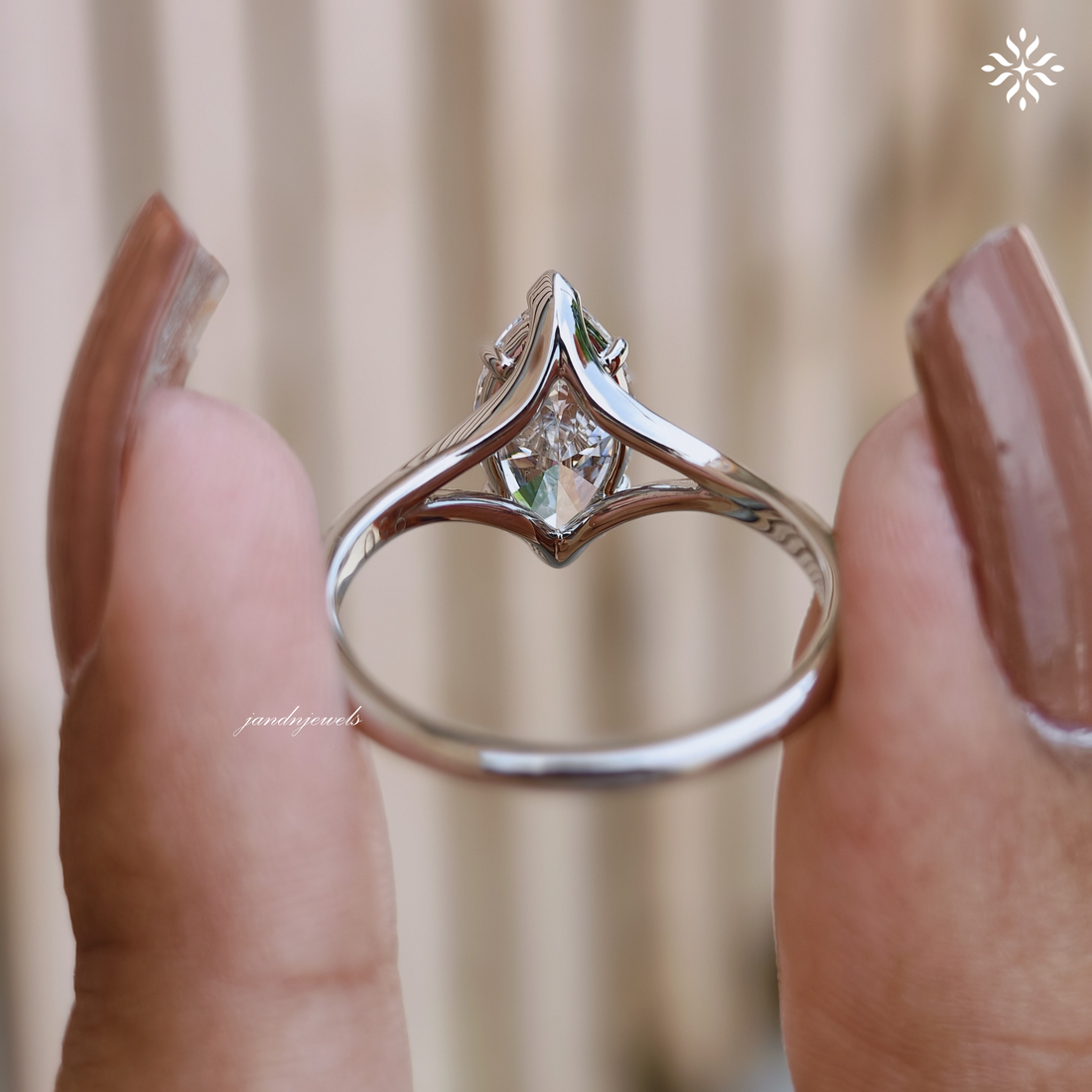 2CT Marquise Cut Lab Grown Diamond Engagement Ring Split Shank 950 Platinum Ring