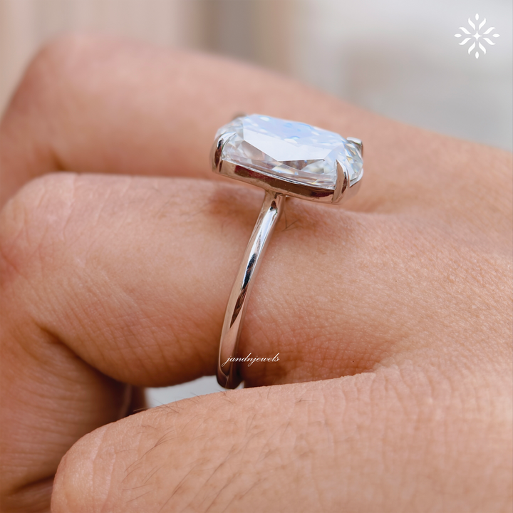 5CT Old Mine Cushion Moissanite Diamond Engagement Ring Solitaire Ring