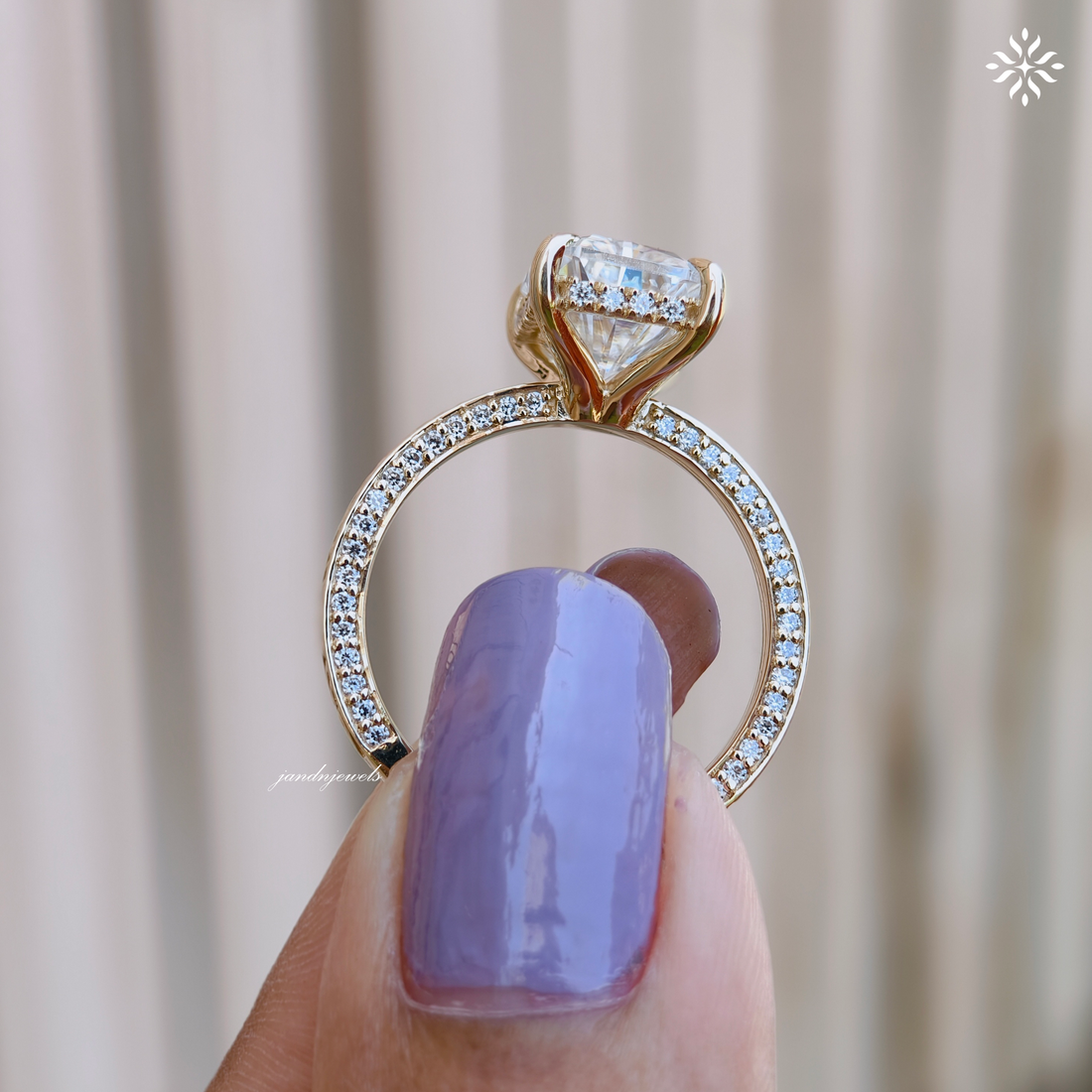 4CT Radiant Cut Moissanite Ring, Solid Yellow Gold Radiant Cut Solitaire Ring, Engraved Wedding Ring, 4 Prongs Anniversary Ring for Women
