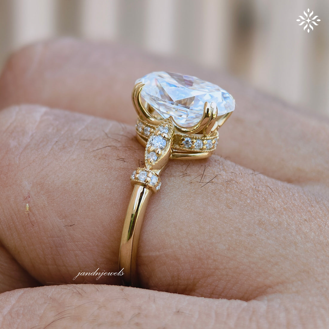 2.5CT Gorgeous Oval Cut Moissanite Engagement Ring Hidden Halo Ring 14K Gold Marquise Accent Wedding Ring for Her Vintage Filigree Ring
