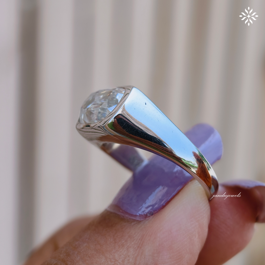 Criss Cushion Cut Moissanite Engagement Ring Bezel Setting Ring East West Solitaire Diamond Ring