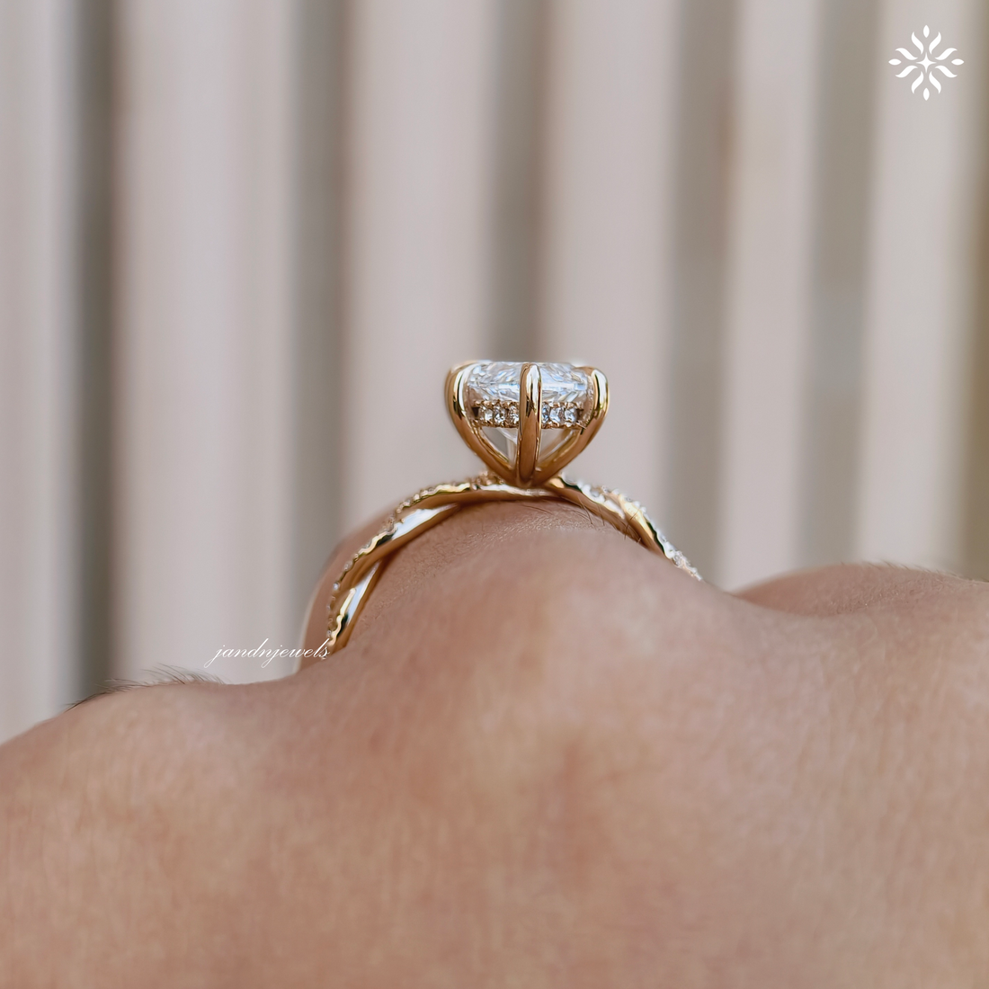 3CT Marquise Cut Lab Grown Diamond Engagement Ring Hidden Halo Twisted Band Ring 14K Solid Gold Unique Wedding Ring for Her