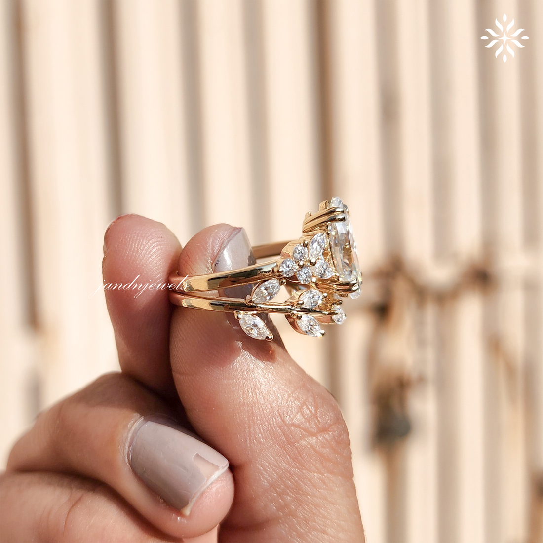Marquise Wedding Set Diamond Bridal Set Ring for Her Marquise Engagement Ring Chevron Ring Set IGI Certified Best Matching Marquise Ring Set