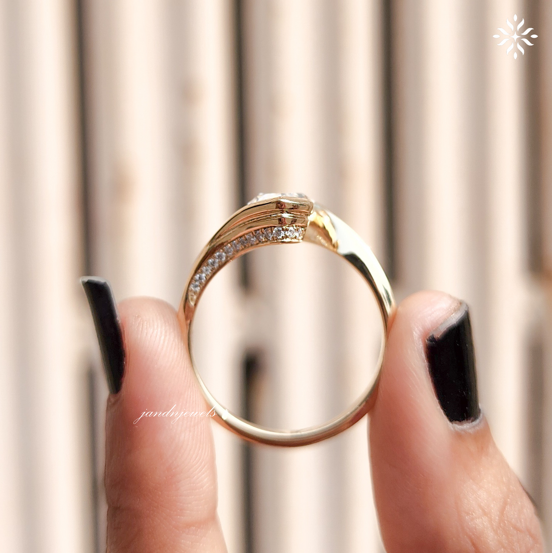 Marquise Moissanite Wrap Ring, Curved Pave Gold Band, Elegant Unique Engagement Ring for Women