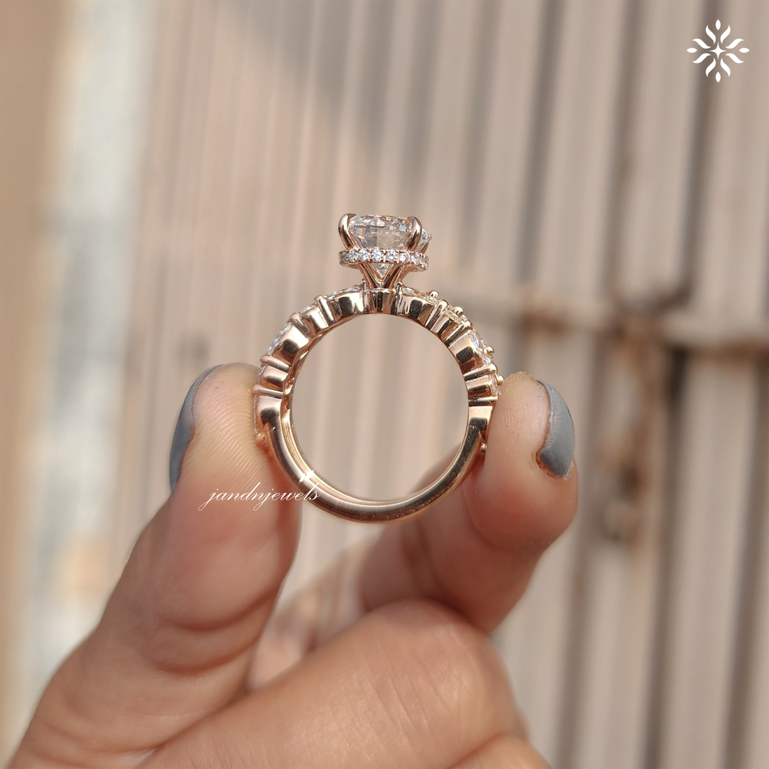 3CT Round Cut Lab Grown Diamond Engagement Ring Set 14K Gold Bridal Ring Set Unique Wedding Ring Set For Her Round Cut Diamond Ring Set