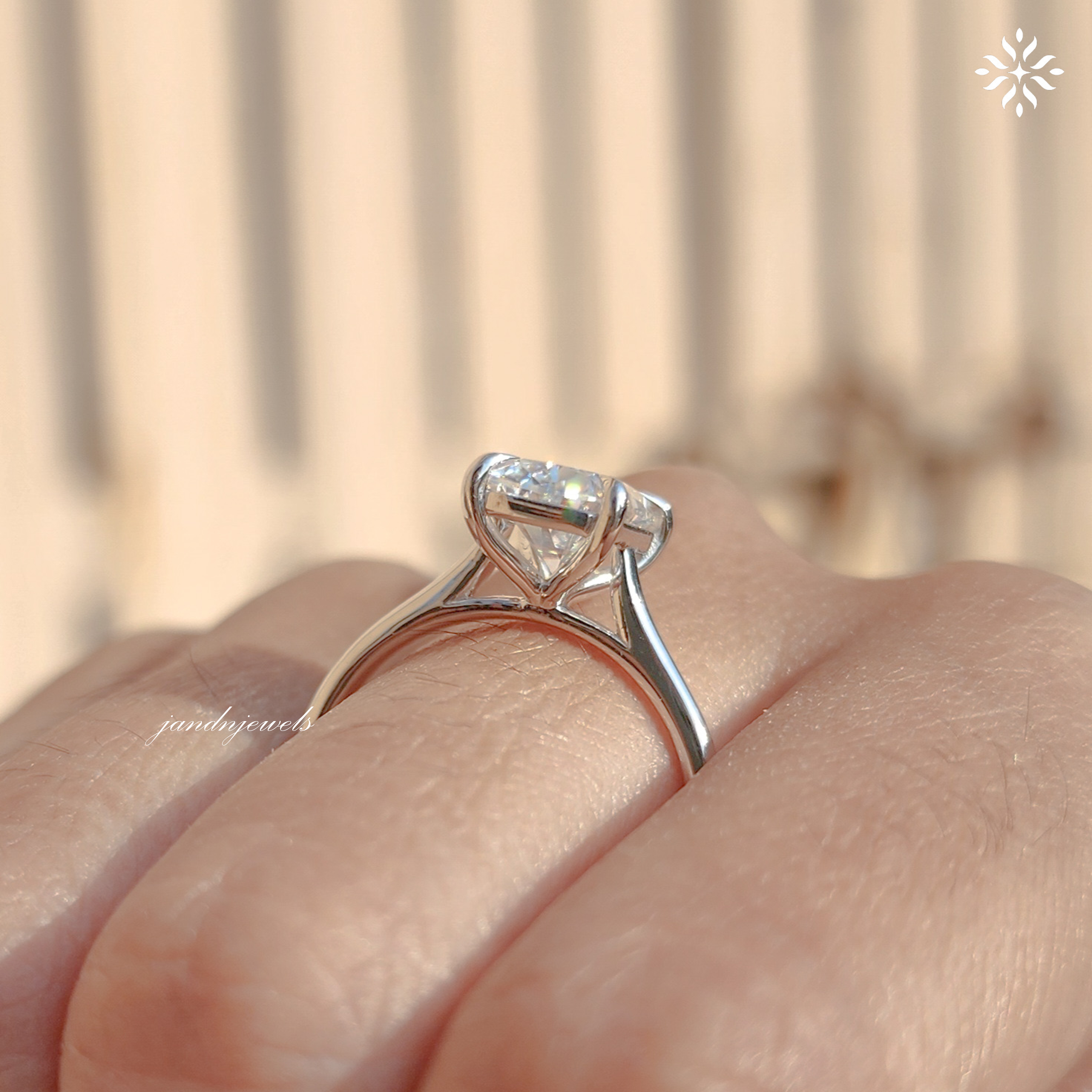 2.5CT Cushion Cut Moissanite Engagement Ring Solitaire 14K Gold Minimalist Wedding Ring for Her
