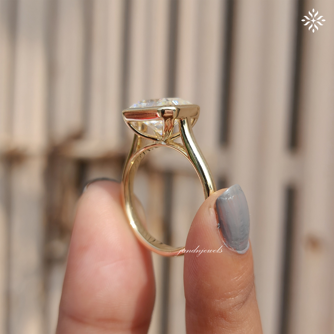 East West Radiant Cut Moissanite Engagement Ring Bezel Set Cathedral Setting Ring Solitaire Diamond Ring