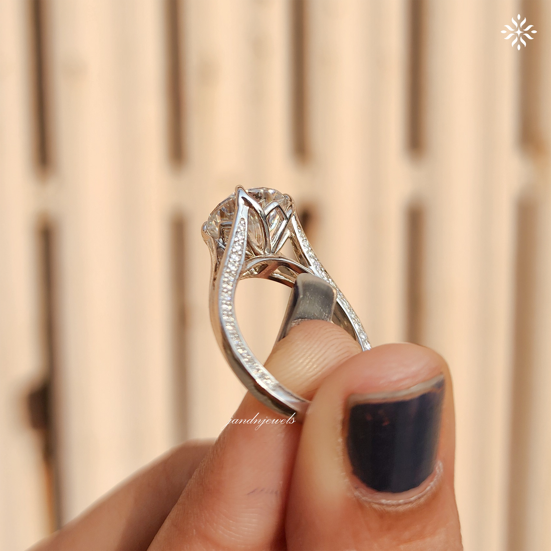 2CT Round Cut Moissanite Engagement Ring Cathedral Setting Ring Pavé Diamond Band Classic Solitaire Bridal Ring