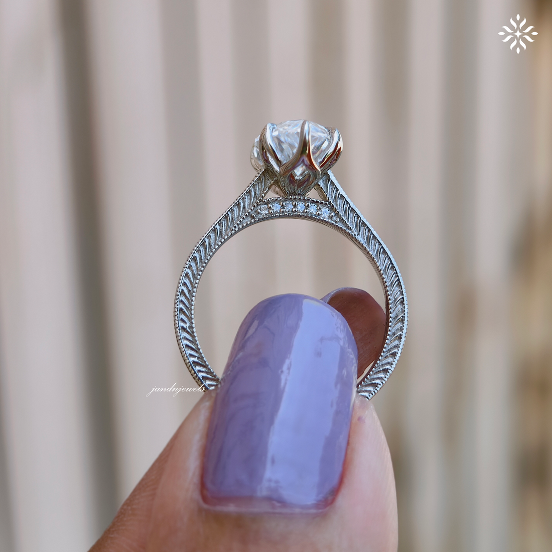 2.5CT Filigree Marquise Cut Moissanite Engagement Ring Art Deco Engraved Band Solitaire Ring 14K Gold Six Prong Designer Bridal Ring for Her